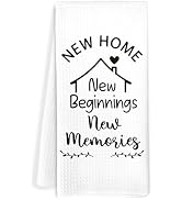 JOQUXI Housewarming Gifts for New Home Kitchen Towels, New Home Beginnings Memories Decorative Ha...
