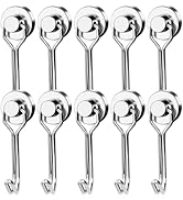 TRYMAG Heavy Duty Magnet Hooks, 25LBS Swivel Neodymium Magnetic Hooks for Hanging, Refrigerator, ...