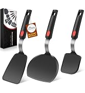 Hotec Silicone Spatula Turner for Nonstick Cookware, Cooking Spatula 600°F Heat Resistant Large F...