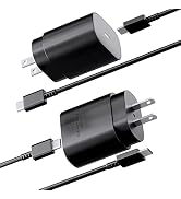 25W USB C Super Fast Charger,2 Packs Type C Charger with 10ft Long Cable,Compatible with Samsung ...