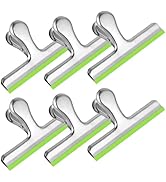 HOUSE AGAIN 6 Pack Stainless Steel Large Chip Bag Clips Covered with Silicone - NO More Sharp Edg...