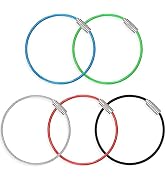 Uniclife 6 Inch Wire Keychain Cable in 5 Assorted Colors Large Stainless Steel Key Ring Loop Hold...