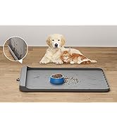 Dog Food Mat - Silicone Dog Mat for Food and Water - 28" x 20" Pet Feeding Mats with Residue Coll...