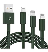 3 Pack Apple MFi Certified Charger Cable 6Ft, Lightning to USB Cable Cord 6 Foot, 2.4A Fast Charg...