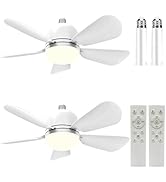 2Pack Socket Fan Light, Ceiling Fans with Lights and Remote, E26 Screw in Light Socket Ceiling Fa...
