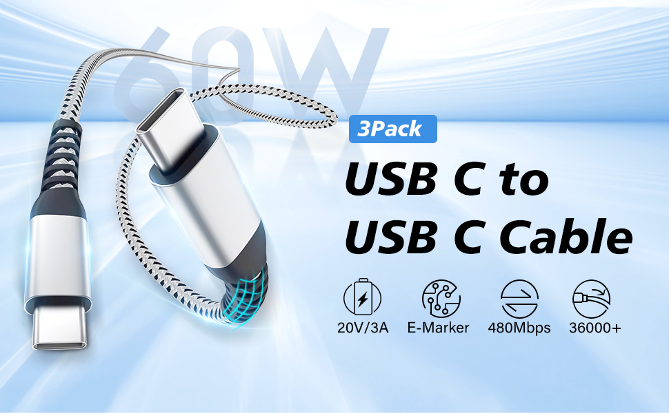 60W usb c to usb c cable