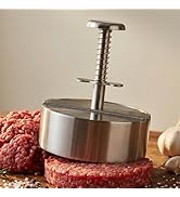 BBQtrips Stainless Steel Burger Press Patty Maker - 4.5" Non-Stick Hamburger Press with Spring Bu...