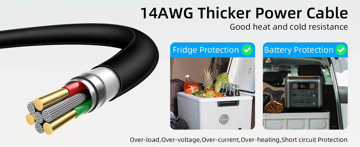 12v car refrigerator power cord