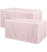 Obstal 2 Pack 4ft Tablecloths for Rectangle Tables - Water Resistant Washable Fabric Polyester Re...