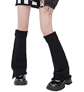 ZQFFB Leg Warmers Kawaii Black White Goth Stacked Leg Warmer of Japanese Style for Women 80s Part...