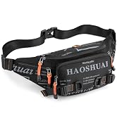 Fanny Pack for Men Women Waist Bag with Headphone Jack Utility Hip Belt Pouch Crossbody Bags Bumb...