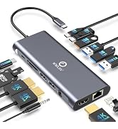 USB C Docking Station Dual Monitor, 14 in 1 Laptop Docking Station 3 Monitors with 2 HDMI 4K, DP,...