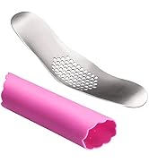 Fu Store Garlic Press 304 Stainless Steel Garlic Rocker Mincer Food Grade with Silicone Peeler Ga...