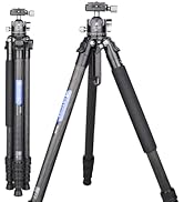 Compact Carbon Fiber Tripod with 34mm Low Profile Ball Head Special-Shaped Center Column Lightwei...