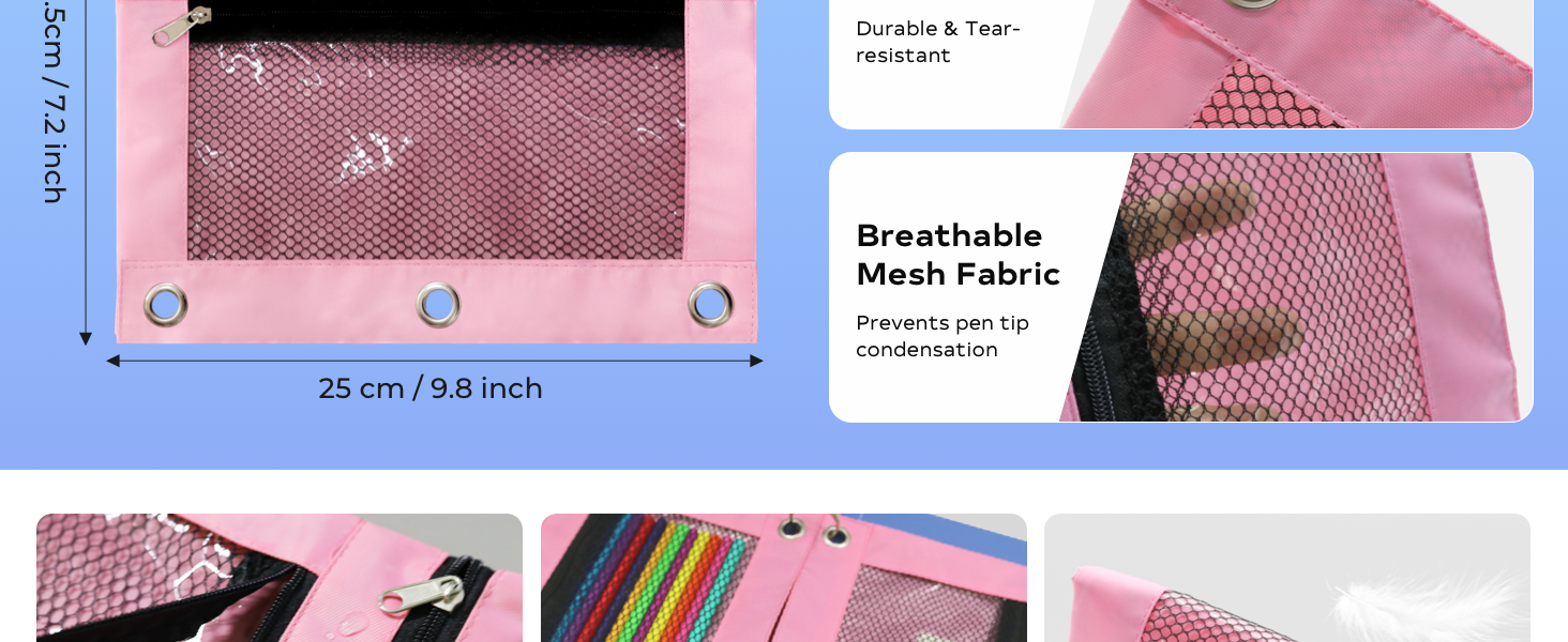 three hole binder pencil case