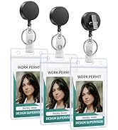 Uniclife 3 Pack Retractable Badge Reel with Swivel Alligator Clip Heavy Duty Retractable Keychain...