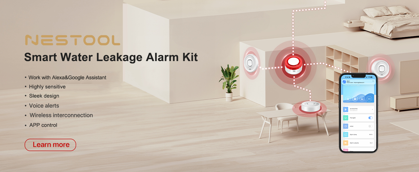 Smart Water Leak Detector (Gateway Not Included) for Tuya & Smart Life