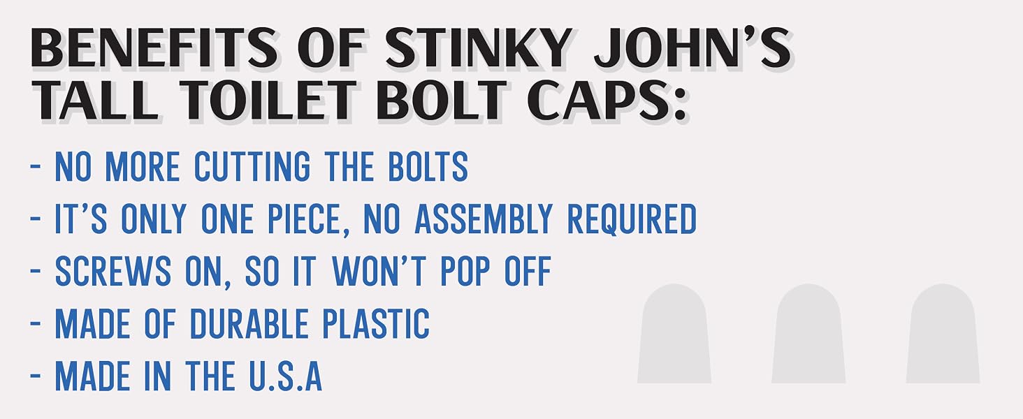 Stinky Johns Tall Toilet Bolt Caps