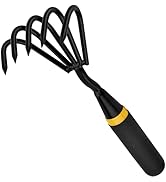 Garden Rake - Kemaier Stainless Steel Hand Cultivator for Heavy-Duty Soil Loosening, Planting, an...