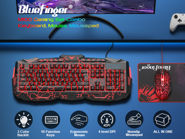 gaming keyboard and mouse combo keyboard mouse set