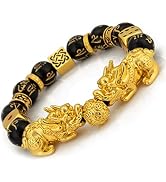 ZenBless Feng Shui Black Obsidian Bracelet Pixiu Bracelet for Women Men Feng Shui Bracelet Prospe...