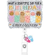 Labor and Delivery Badge Reel Retractable - Cosmisun NICU Badge Holder Retractable with Alligator...