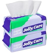 Jolly Care Disposable Face Towels, Face Towelette Disposable, Soft Makeup Remover Dry Wipes, Thic...