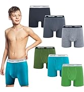 Zebricolo Boys Boxer Briefs - Cotton Boys Underwear, Size 1-18, No Labels, 6PCS
