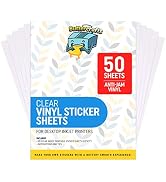 Clear Printable Vinyl for Inkjet Printer - For Epson - (Clear Sticker Paper | Waterproof | 50 She...