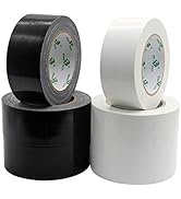 6 Pack White& Black Duct Tape Colors Bulk Value Multi Pack, 8.3Mil x1.88inch x 33yds, Heavy Duty ...