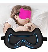 3D Kids Sleep Eye Mask: 3D Contoured Cup Sleeping Masks, Blindfold Sleep Eye Cover with Adjustabl...