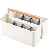 Vidifor Large Portable Basket with Handle, Plastic Craft Storage Organizer Caddy Tote with Adjust...