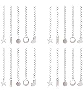 DICOSMETIC 50Pcs 5 Styles Necklace Chain Extender Stainless Steel Extension Chain Tail Extender C...
