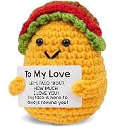 Handmade Crochet Taco Plush with “I Love You” Card – Wife Gifts on Mothers Day for Wife Who Loves...