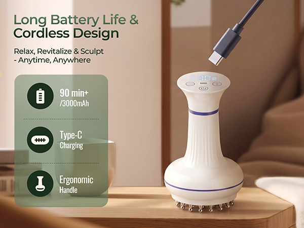 Long Battery Life & Cordless Design