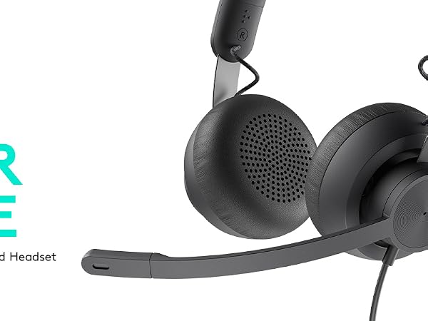 zone 750 wired on-ear headset with noise-cancelling microphone