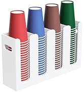 BOSSCASA Disposable Coffee Cup Dispenser with Handles, Countertop or Wall Mount Hot/Cold Drink Cu...