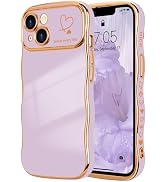 LCHULLE for iPhone 13 Case for Women Girls, Cute Wave Frame Curly Shape with Love Heart Pattern R...