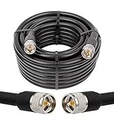 MOOKEERF PL259 CB Coax Cable 35ft, RG8 PL259 UHF Male to SO239 Male Low Loss CB Coax Coaxial Cabl...