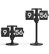 mooas Standing Height Adjustable Flip Desk Clock (Black), Retro Vintage Analog Design Flip Clock ...