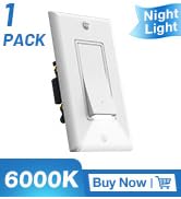 Amico Single Pole Light Switch with Night Light, UL Listed, LED Guide Light Wall Switch for Hallw...