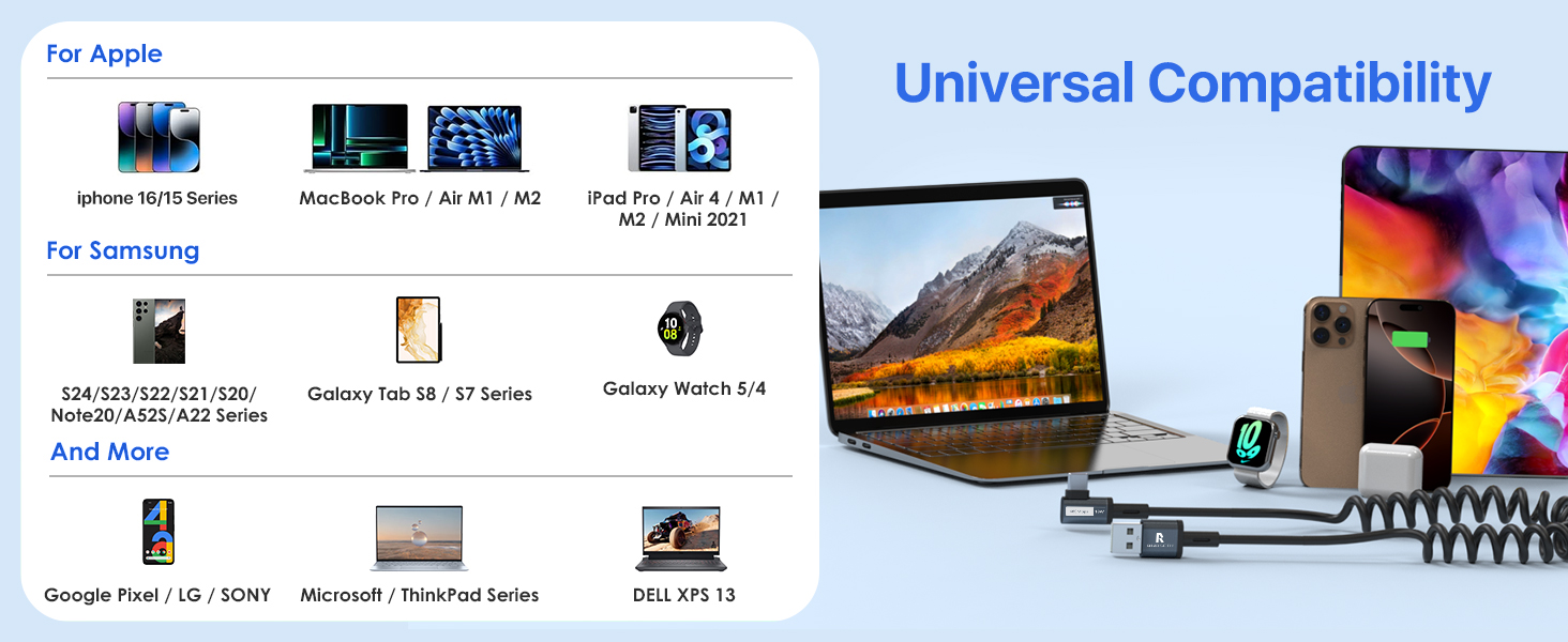 Coiled USB C Cable