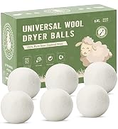6 Pack Wool Dryer Balls Laundry Dryer Balls,New Zealand Wool Natural Organic Fabric Softener,Shor...