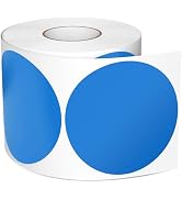 Meitaat 3 Inches Blue Circle Stickers Roll 500 PCS, Self-Adhesive Large Round Color Coding Labels...