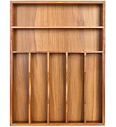 oridom Kitchen Acacia Silverware Organizer, Kitchen Drawer Organizer - Extra Deep Grooved Drawer ...