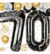 70th Birthday Decorations for Men Women, 40 inch 70 Balloon Numbers, 18 pcs 12 inch 70th Birthday...