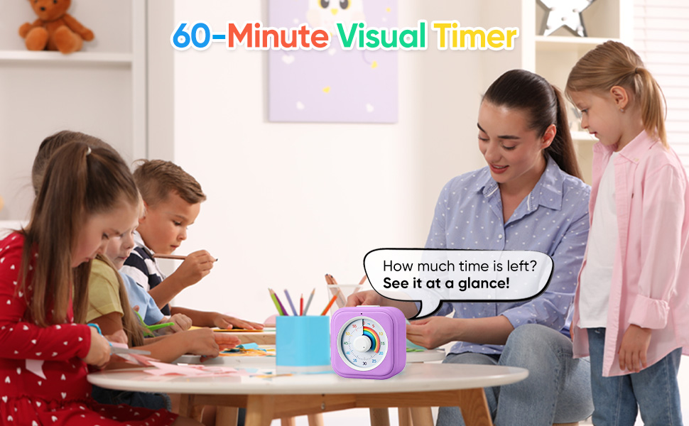 Visual Timer Kids 60 Minute Countdown Silent Homeschool Supplies Time