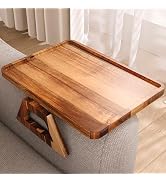 Danfoxer Acacia Wood Couch Arm Tray,Folding Sofa Armrest Tray,Couch Arm Table Clip-On Couch Desk ...