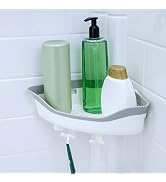 SlipX Solutions Corner Shower Basket Caddy, Storage Organizer, Adjustable Power Lock Suction Cups...