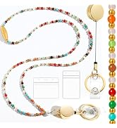 Toykee Lanyards for Id Badges and Keys for Women Teacher - Colorful Beaded Card Holders